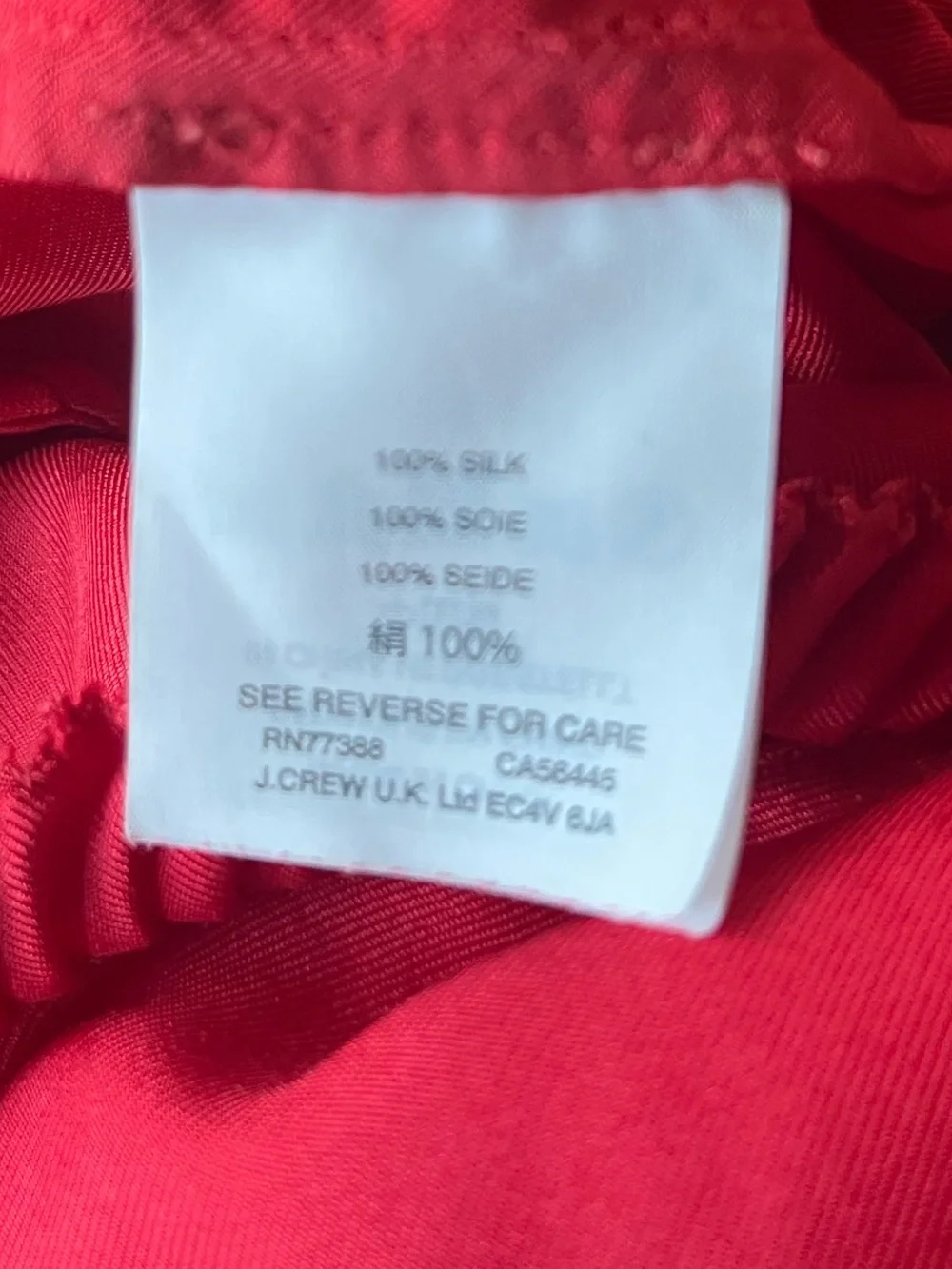 J. Crew Red Ruffle V-Neck Silk Sleeveless Camisole